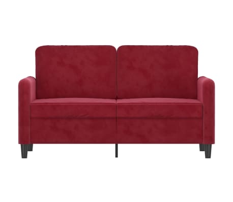 vidaXL Dvivietė sofa, raudonojo vyno spalvos, 120cm, aksomas