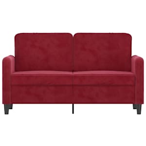 vidaXL Dvivietė sofa, raudonojo vyno spalvos, 120cm, aksomas