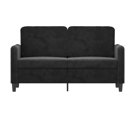 vidaXL Dvivietė sofa, juodos spalvos, 120cm, aksomas