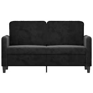 vidaXL Dvivietė sofa, juodos spalvos, 120cm, aksomas