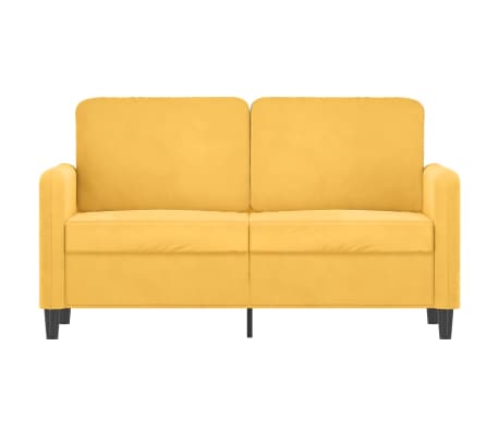 vidaXL Dvivietė sofa, geltonos spalvos, 120cm, aksomas