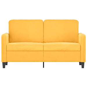 vidaXL Dvivietė sofa, geltonos spalvos, 120cm, aksomas