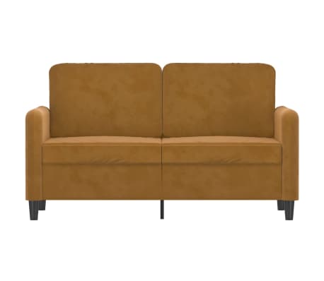 vidaXL Dvivietė sofa, rudos spalvos, 120cm, aksomas