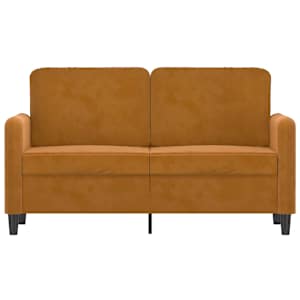 vidaXL Dvivietė sofa, rudos spalvos, 120cm, aksomas