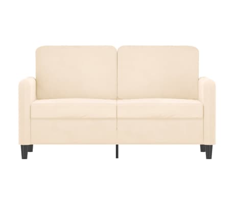 vidaXL Dvivietė sofa, kreminės spalvos, 120cm, aksomas