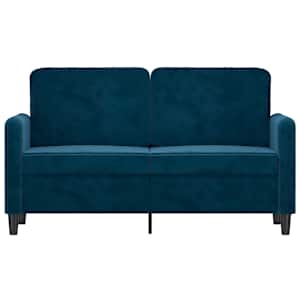 vidaXL Dvivietė sofa, mėlynos spalvos, 120cm, aksomas