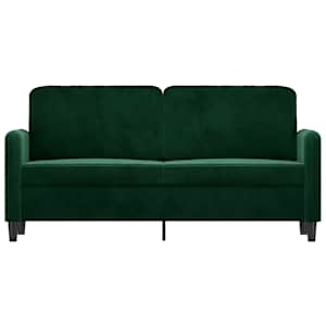 vidaXL Dvivietė sofa, tamsiai žalios spalvos, 140cm, aksomas