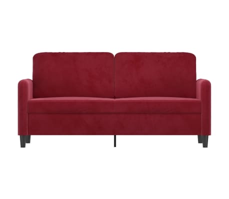 vidaXL Dvivietė sofa, raudonojo vyno spalvos, 140cm, aksomas