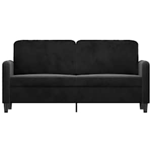 vidaXL Dvivietė sofa, juodos spalvos, 140cm, aksomas