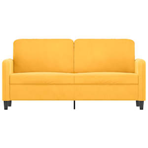 vidaXL Dvivietė sofa, geltonos spalvos, 140cm, aksomas