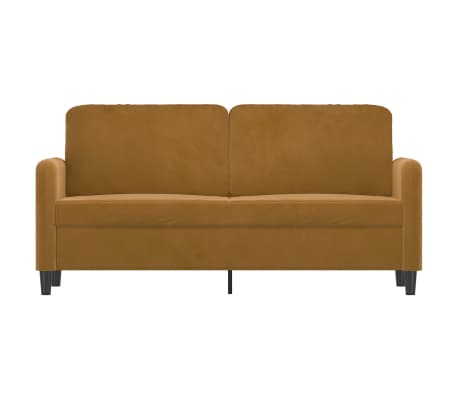 vidaXL Dvivietė sofa, rudos spalvos, 140cm, aksomas