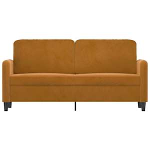 vidaXL Dvivietė sofa, rudos spalvos, 140cm, aksomas