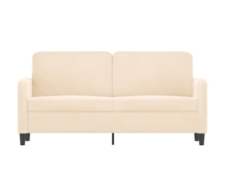 vidaXL Dvivietė sofa, kreminės spalvos, 140cm, aksomas