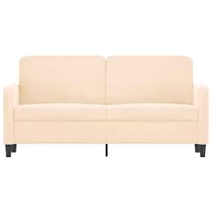 vidaXL Dvivietė sofa, kreminės spalvos, 140cm, aksomas