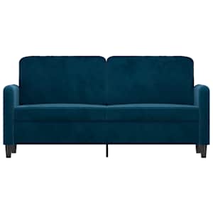 vidaXL Dvivietė sofa, mėlynos spalvos, 140cm, aksomas