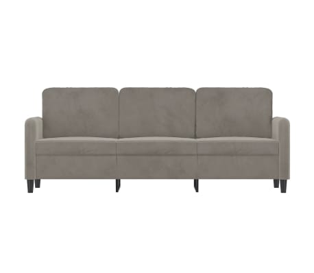 vidaXL Trivietė sofa, &scaron;viesiai pilkos spalvos, 180cm, aksomas