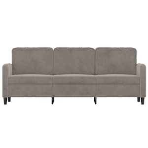 vidaXL Trivietė sofa, &scaron;viesiai pilkos spalvos, 180cm, aksomas