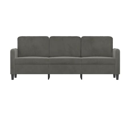 vidaXL 3-Seater Sofa Dark Grey 180 cm Velvet