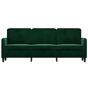 vidaXL Trivietė sofa, tamsiai žalios spalvos, 180cm, aksomas
