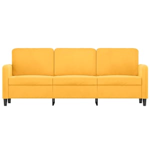 vidaXL Trivietė sofa, geltonos spalvos, 180cm, aksomas