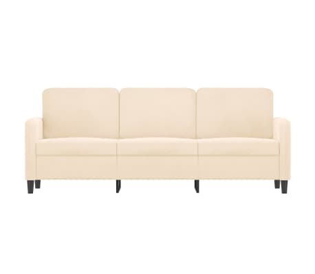 vidaXL Trivietė sofa, kreminės spalvos, 180cm, aksomas