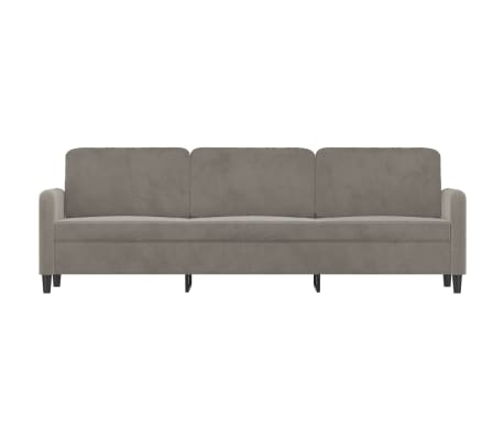 vidaXL Trivietė sofa, &scaron;viesiai pilkos spalvos, 210cm, aksomas