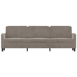vidaXL Trivietė sofa, &scaron;viesiai pilkos spalvos, 210cm, aksomas