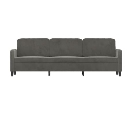 vidaXL Trivietė sofa, tamsiai pilkos spalvos, 210cm, aksomas