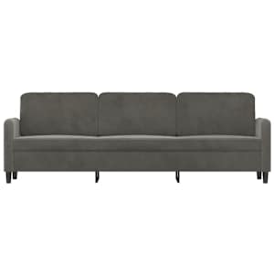 vidaXL Trivietė sofa, tamsiai pilkos spalvos, 210cm, aksomas