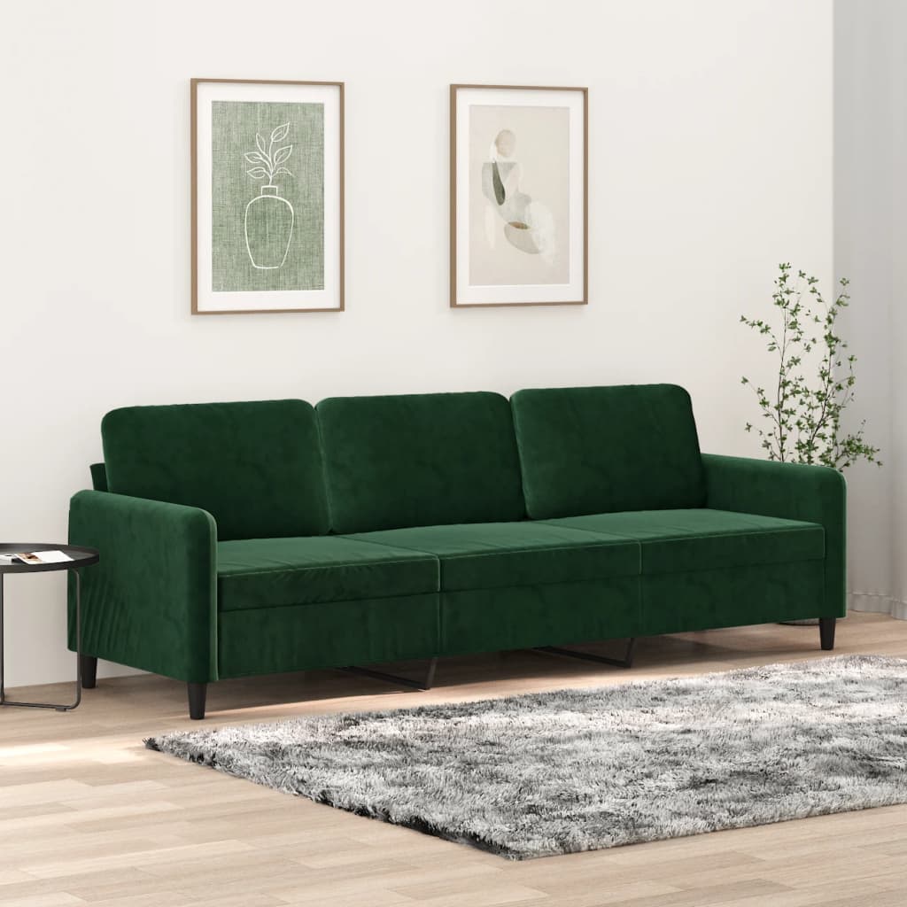 3-Sitzer-Sofa Dunkelgrün 210 cm Samt kaufen