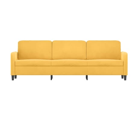 vidaXL Trivietė sofa, geltonos spalvos, 210cm, aksomas