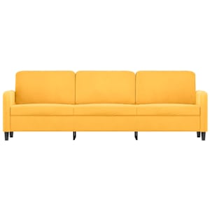 vidaXL Trivietė sofa, geltonos spalvos, 210cm, aksomas