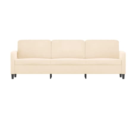 vidaXL Trivietė sofa, kreminės spalvos, 210cm, aksomas
