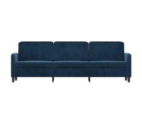 vidaXL Trivietė sofa, mėlynos spalvos, 210cm, aksomas