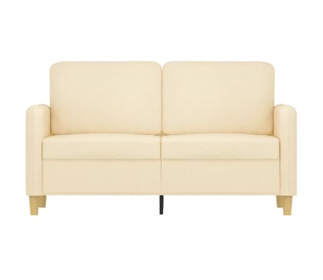vidaXL Dvivietė sofa, kreminės spalvos, 120cm, audinys