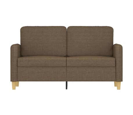 vidaXL Dvivietė sofa, rudos spalvos, 120cm, audinys