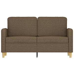 vidaXL Dvivietė sofa, rudos spalvos, 120cm, audinys
