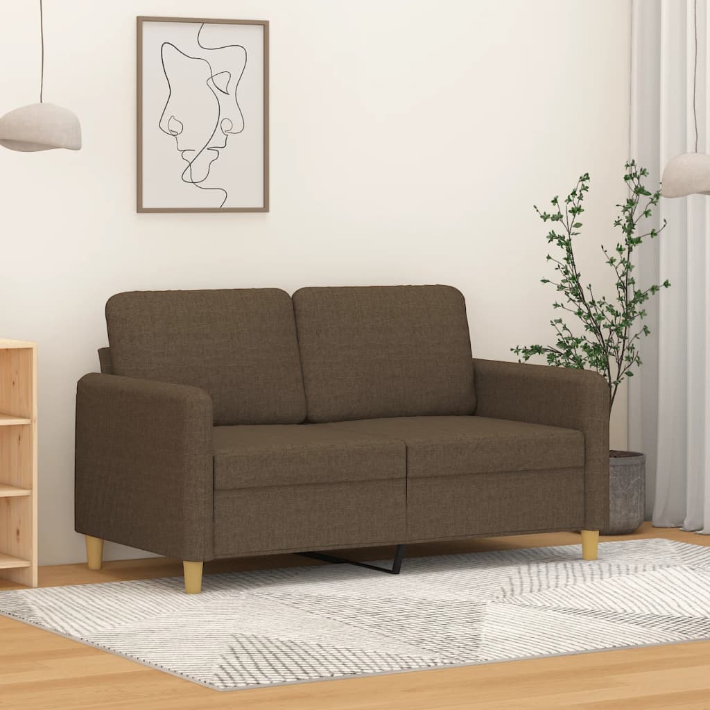 vida XL 2-Sitzer-Sofa Braun 120 cm Stoff