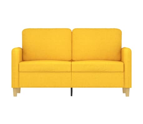 vidaXL Dvivietė sofa, &scaron;viesiai geltonos spalvos, 120cm, audinys