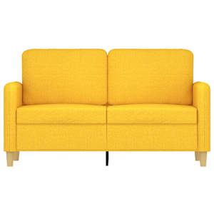 vidaXL Dvivietė sofa, &scaron;viesiai geltonos spalvos, 120cm, audinys