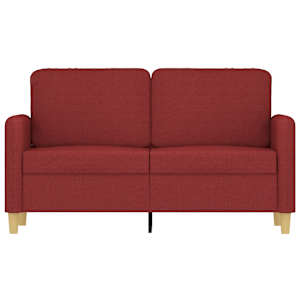 vidaXL Dvivietė sofa, raudonojo vyno spalvos, 120cm, audinys