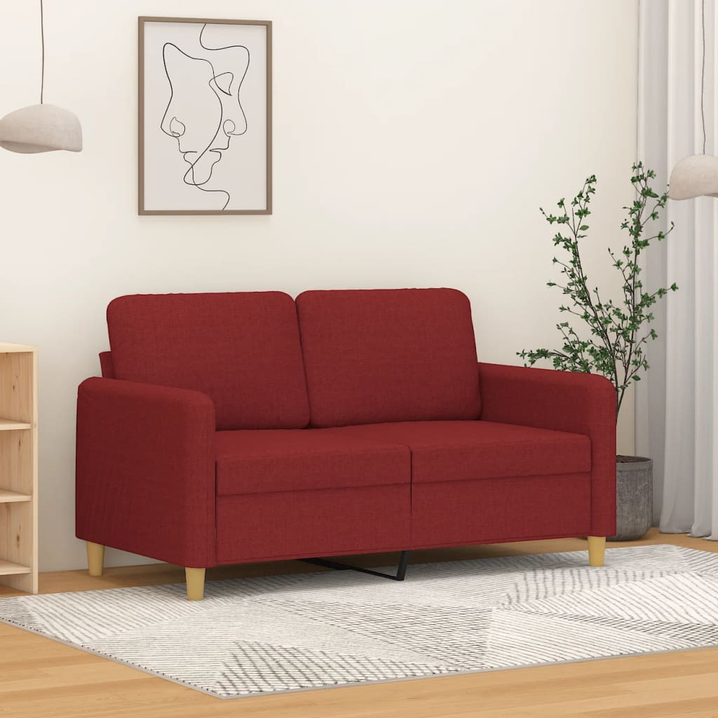 2-Sitzer-Sofa Weinrot 120 cm Stoff kaufen