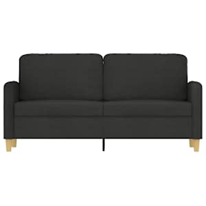 vidaXL Dvivietė sofa, juodos spalvos, 140cm, audinys