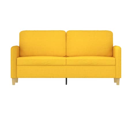 vidaXL Dvivietė sofa, &scaron;viesiai geltonos spalvos, 140cm, audinys
