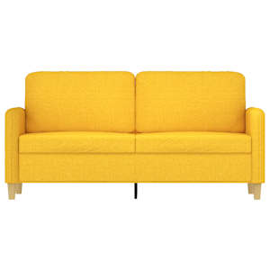 vidaXL Dvivietė sofa, &scaron;viesiai geltonos spalvos, 140cm, audinys