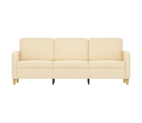 vidaXL Trivietė sofa, kreminės spalvos, 180cm, audinys