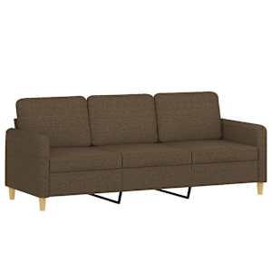 3místná pohovka hnědá 180 cm textil - obrázek 2
