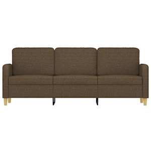 vidaXL Trivietė sofa, rudos spalvos, 180cm, audinys