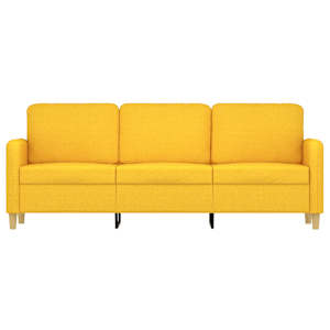 vidaXL Trivietė sofa, &scaron;viesiai geltonos spalvos, 180cm, audinys