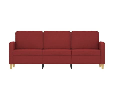 vidaXL Trivietė sofa, raudonojo vyno spalvos, 180cm, audinys